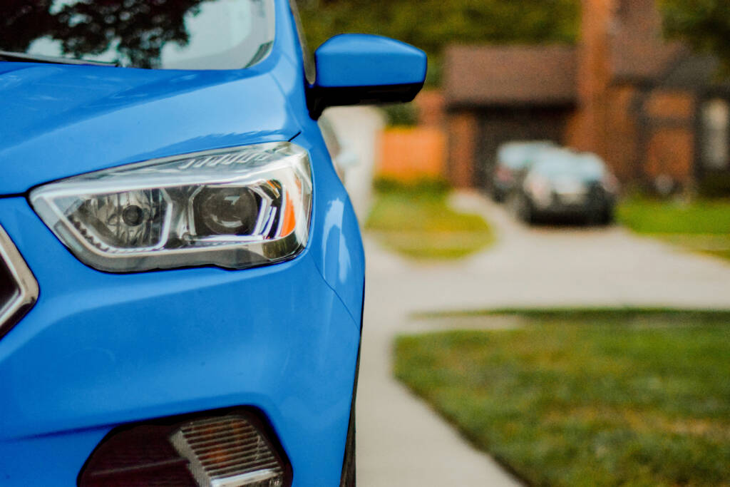 Blue Protected Car.